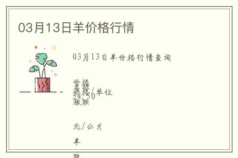 03月13日羊價格行情