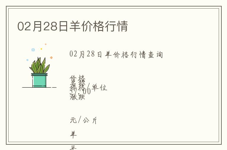 02月28日羊價格行情