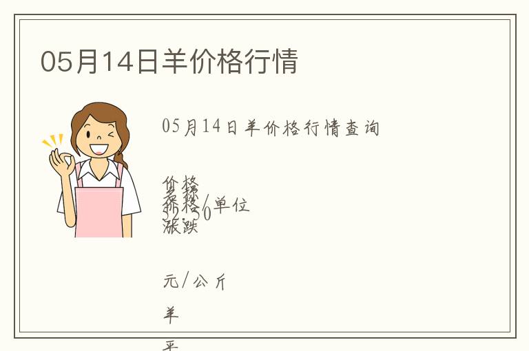 05月14日羊價格行情