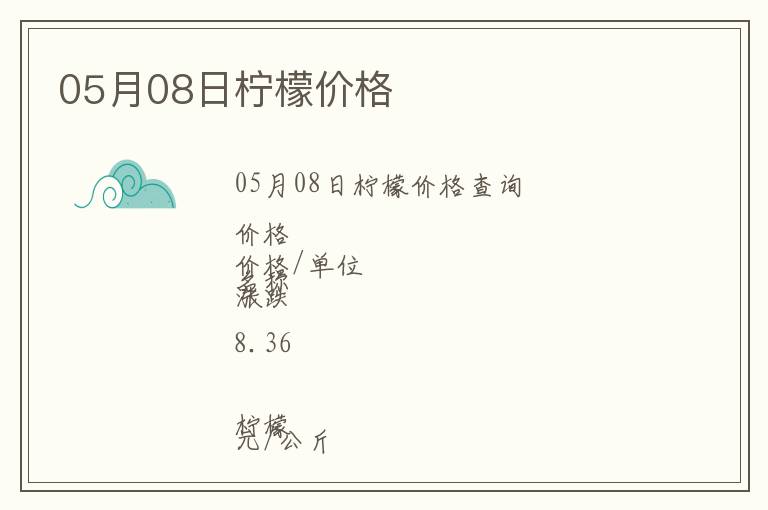 05月08日檸檬價(jià)格