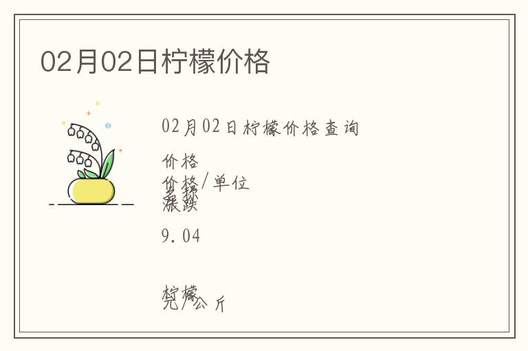 02月02日檸檬價格