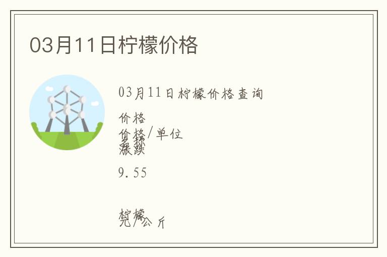 03月11日檸檬價格