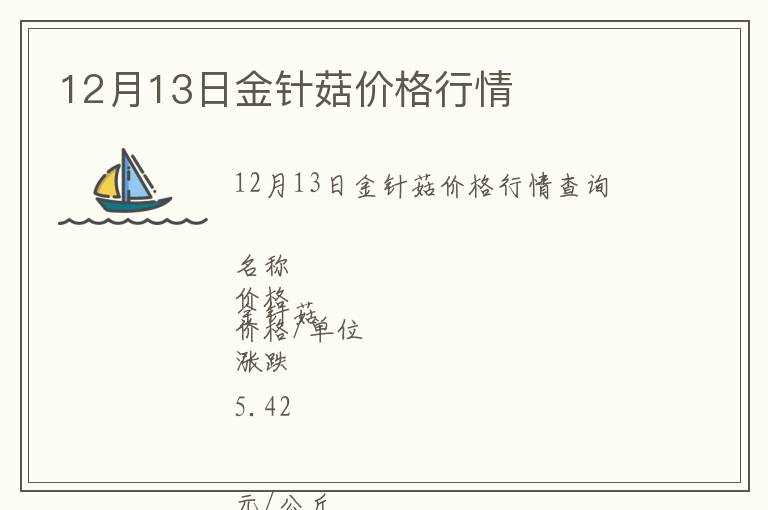 12月13日金針菇價(jià)格行情