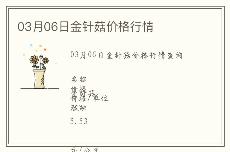 03月06日金針菇價格行情