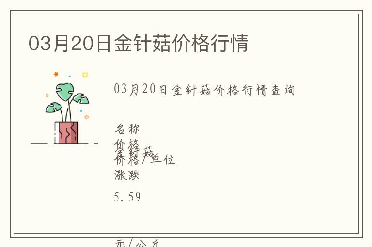 03月20日金針菇價(jià)格行情