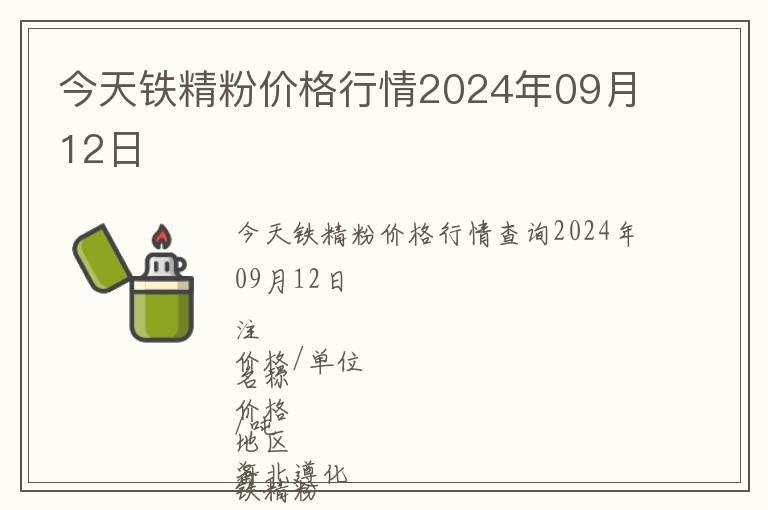 今天鐵精粉價(jià)格行情2024年09月12日