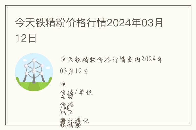 今天鐵精粉價(jià)格行情2024年03月12日