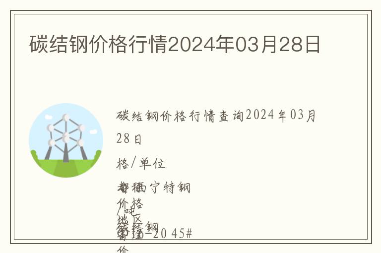 碳結鋼價格行情2024年03月28日