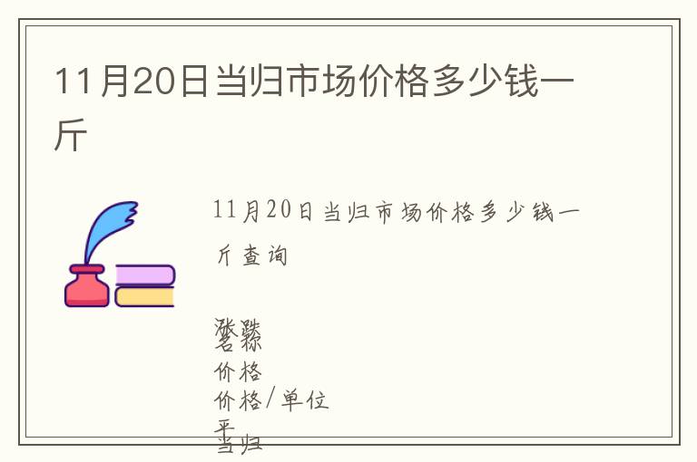 11月20日當歸市場價格多少錢一斤