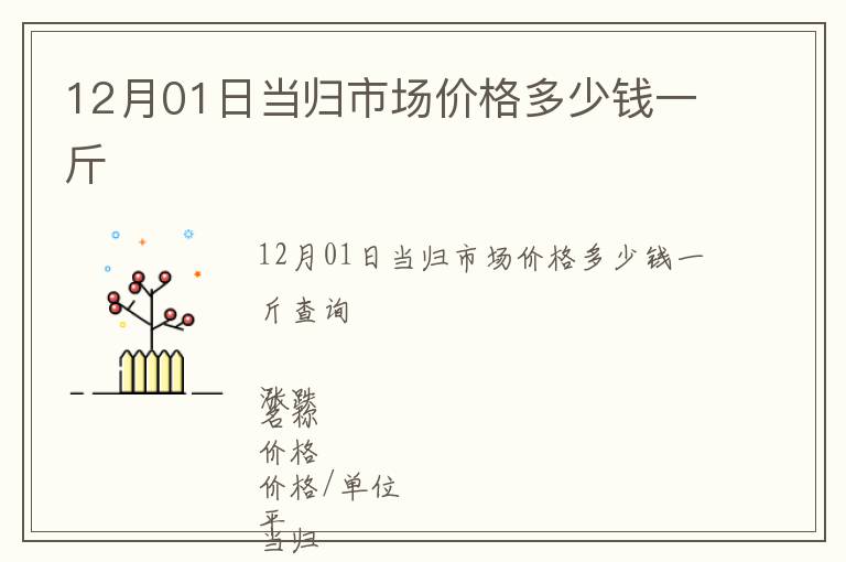 12月01日當(dāng)歸市場(chǎng)價(jià)格多少錢(qián)一斤