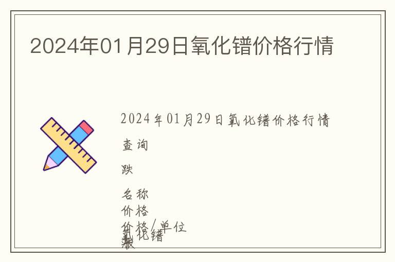 2024年01月29日氧化鐠價格行情