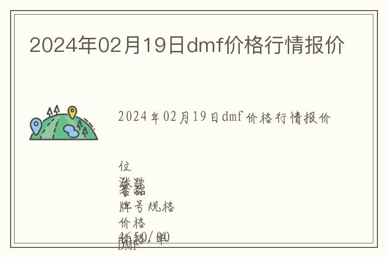 2024年02月19日dmf價格行情報價