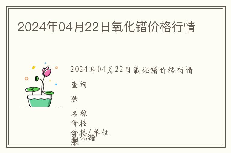 2024年04月22日氧化鐠價格行情