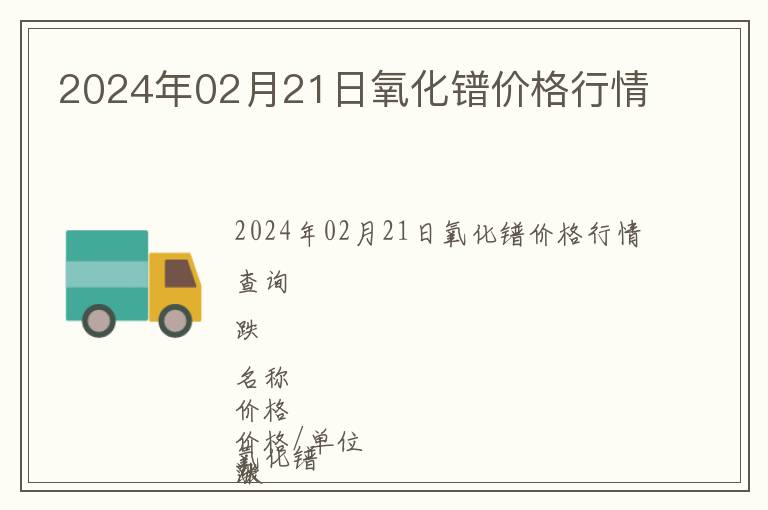 2024年02月21日氧化鐠價格行情
