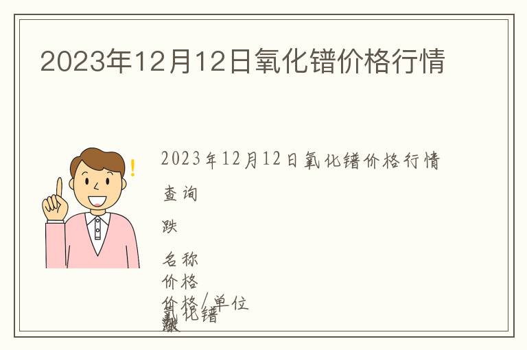2023年12月12日氧化鐠價(jià)格行情