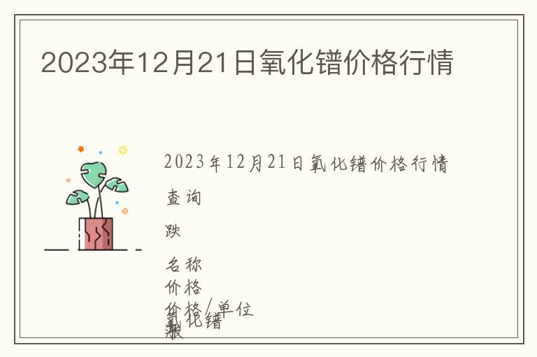 2023年12月21日氧化鐠價格行情