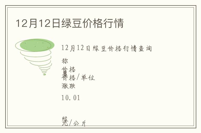 12月12日綠豆價(jià)格行情