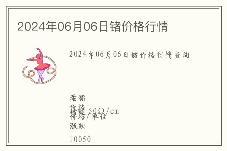2024年06月06日鍺價(jià)格行情