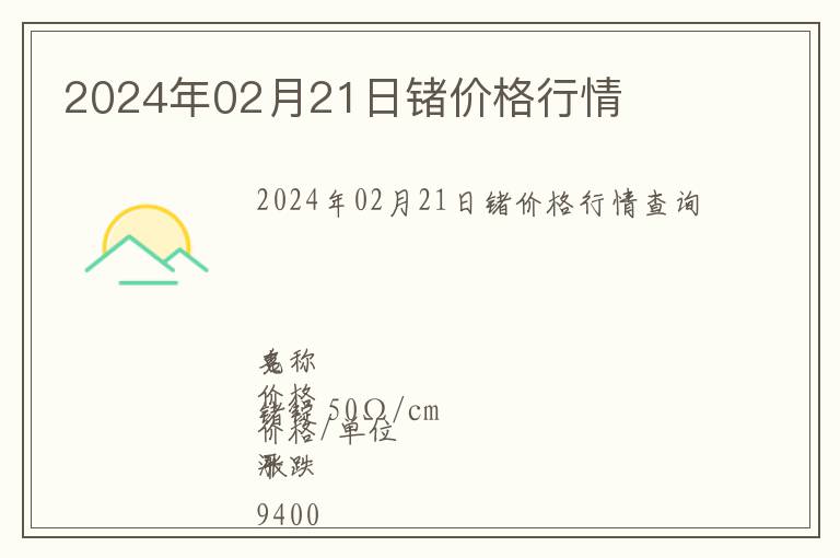 2024年02月21日鍺價格行情