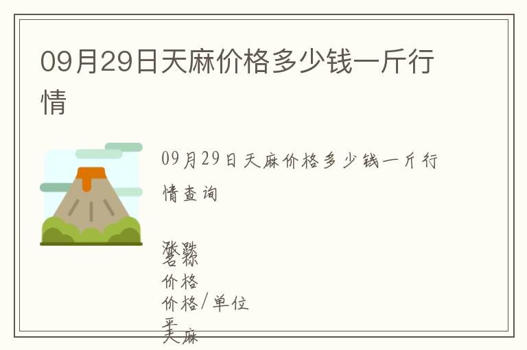 09月29日天麻價格多少錢一斤行情