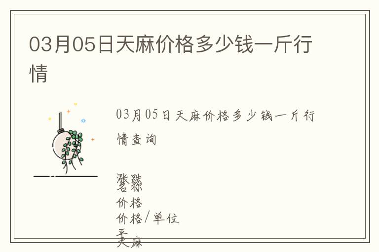 03月05日天麻價格多少錢一斤行情