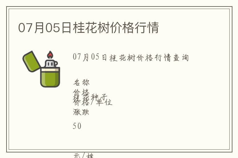 07月05日桂花樹價格行情