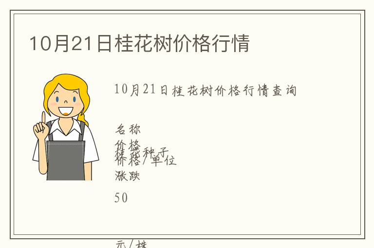 10月21日桂花樹價格行情