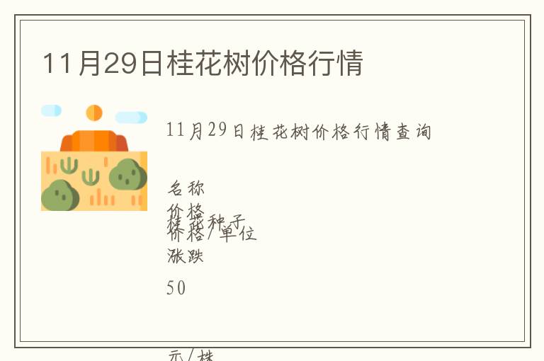 11月29日桂花樹價格行情