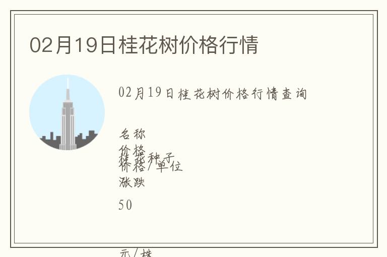 02月19日桂花樹價(jià)格行情