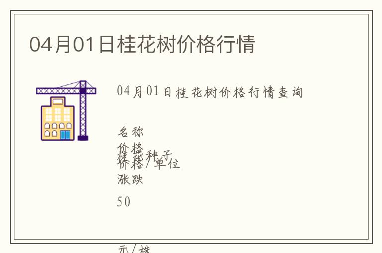 04月01日桂花樹(shù)價(jià)格行情