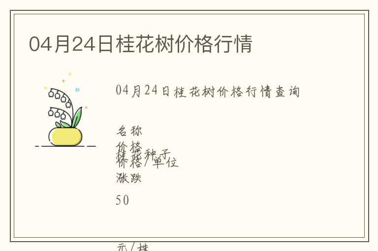 04月24日桂花樹價格行情