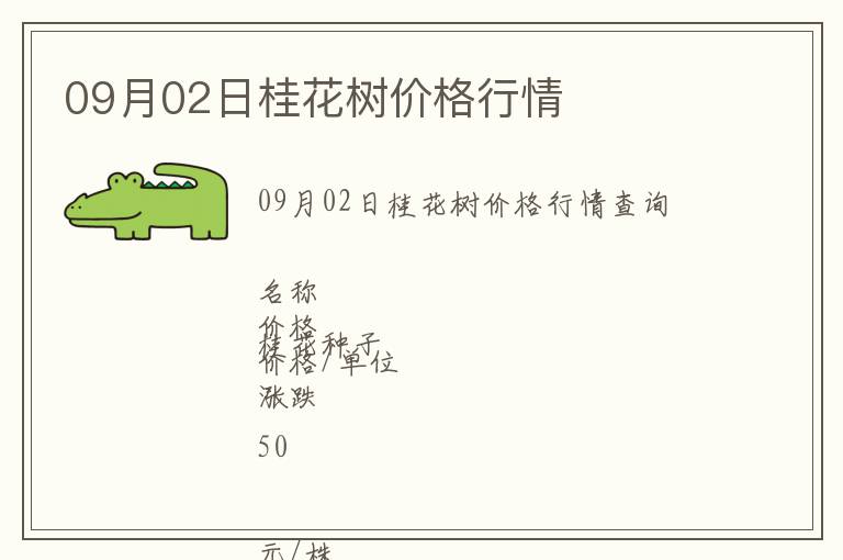 09月02日桂花樹價格行情
