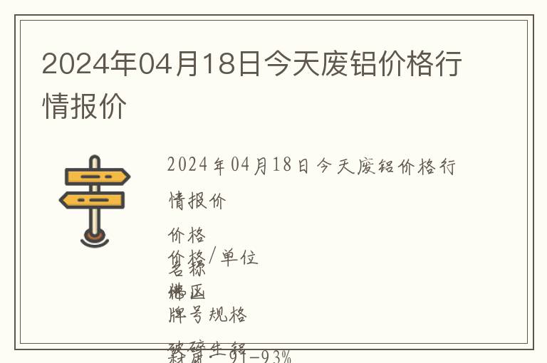 2024年04月18日今天廢鋁價(jià)格行情報(bào)價(jià)