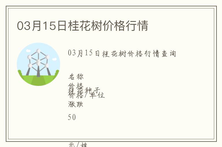 03月15日桂花樹價格行情