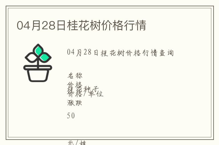 04月28日桂花樹價(jià)格行情