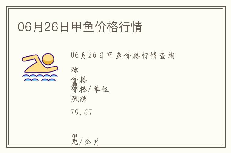 06月26日甲魚價格行情