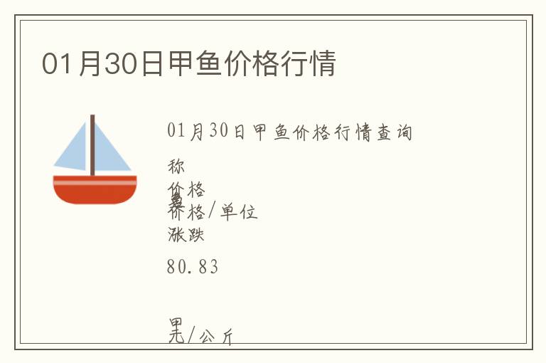 01月30日甲魚價格行情