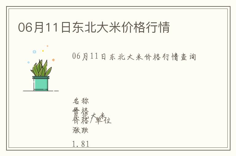 06月11日東北大米價格行情
