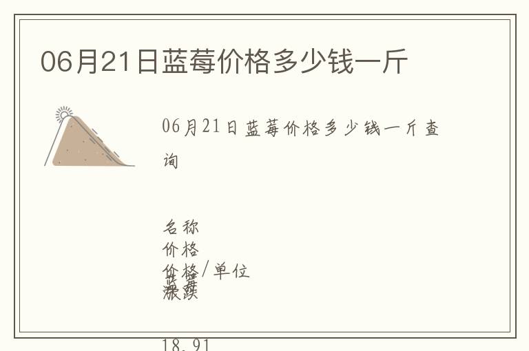 06月21日藍莓價格多少錢一斤