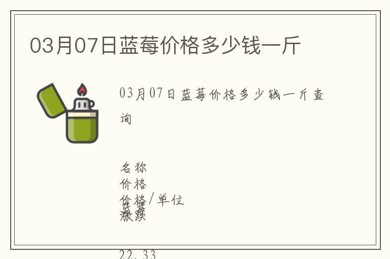 03月07日藍莓價格多少錢一斤