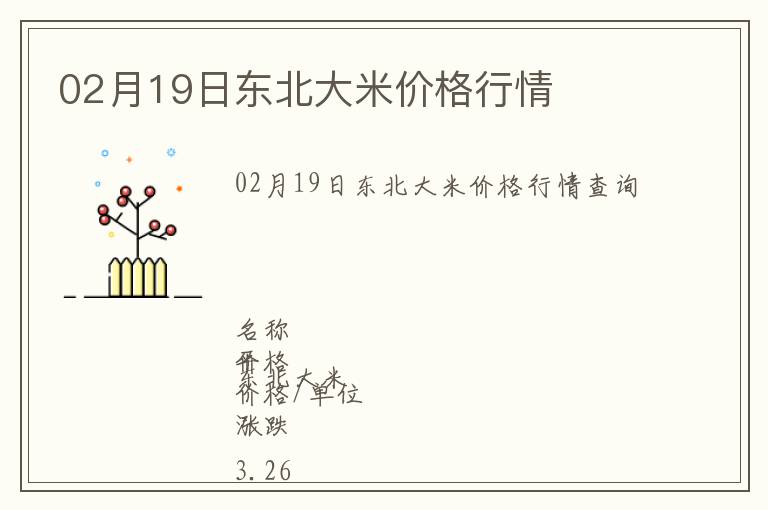 02月19日東北大米價格行情
