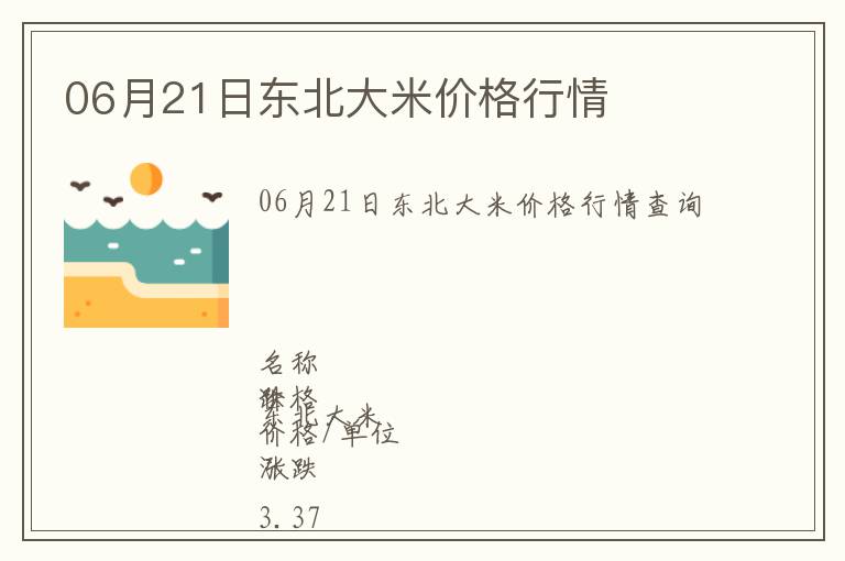 06月21日東北大米價格行情