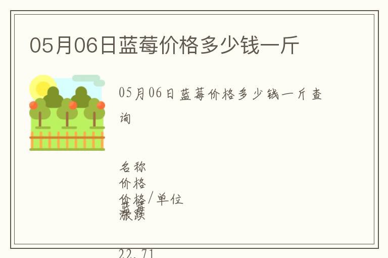 05月06日藍莓價格多少錢一斤