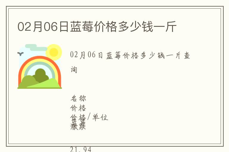 02月06日藍莓價格多少錢一斤