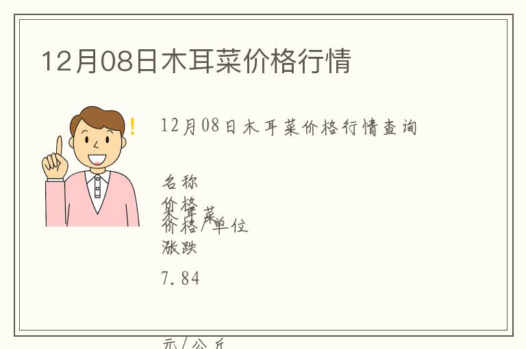 12月08日木耳菜價(jià)格行情