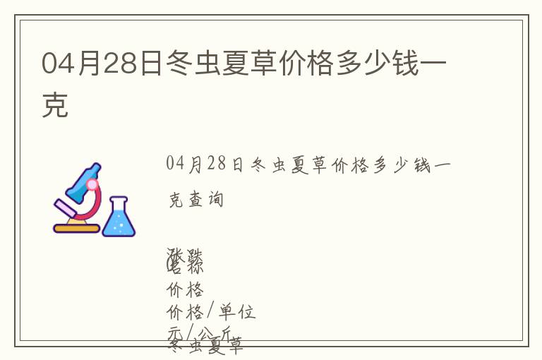 04月28日冬蟲夏草價格多少錢一克