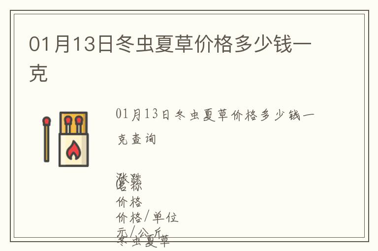 01月13日冬蟲夏草價格多少錢一克