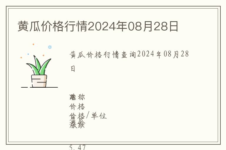 黃瓜價格行情2024年08月28日