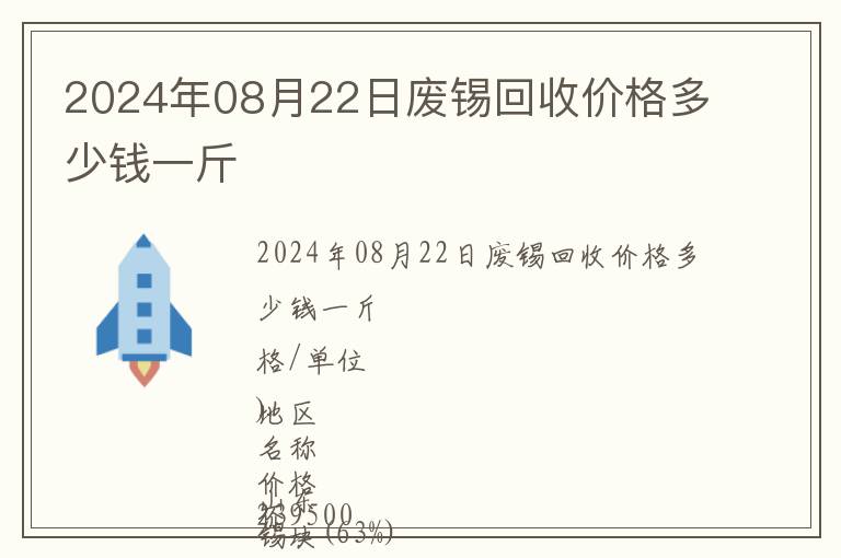 2024年08月22日廢錫回收價格多少錢一斤