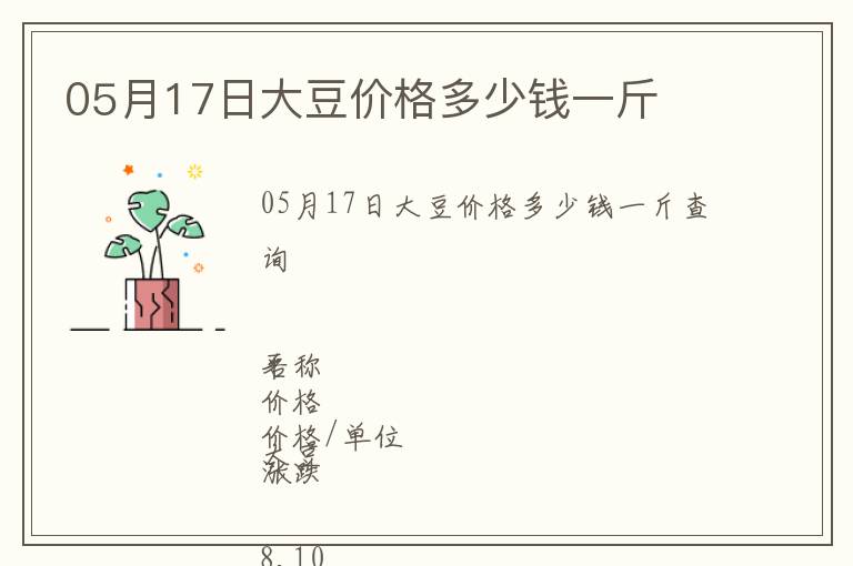 05月17日大豆價格多少錢一斤